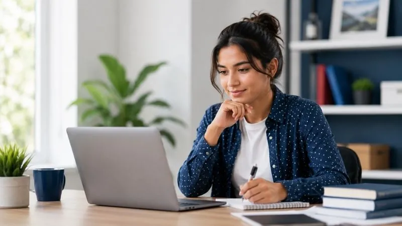 Persona buscando empleos sin experiencia desde una laptop