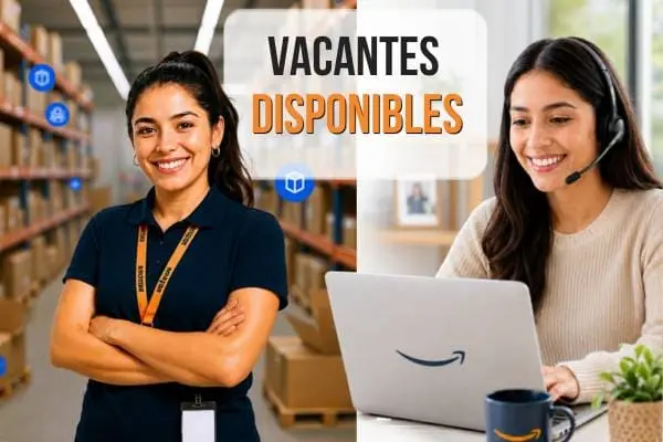 Persona trabajando en centro logístico de Amazon